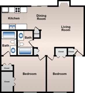 2 Bed / 2 Bath / 938 sq ft / Availability: Please Call / Deposit: $300 / Rent: $845