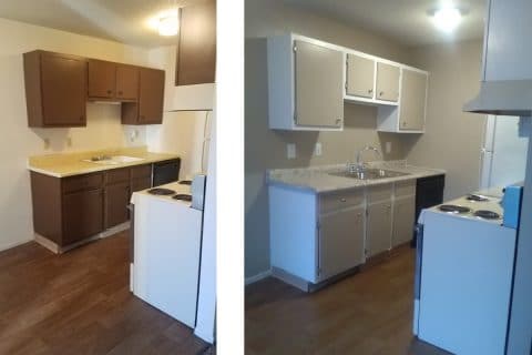 Kitchen before and after